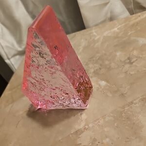 Brand New Elegant Pink Crystal Book End Art Piece,heavy